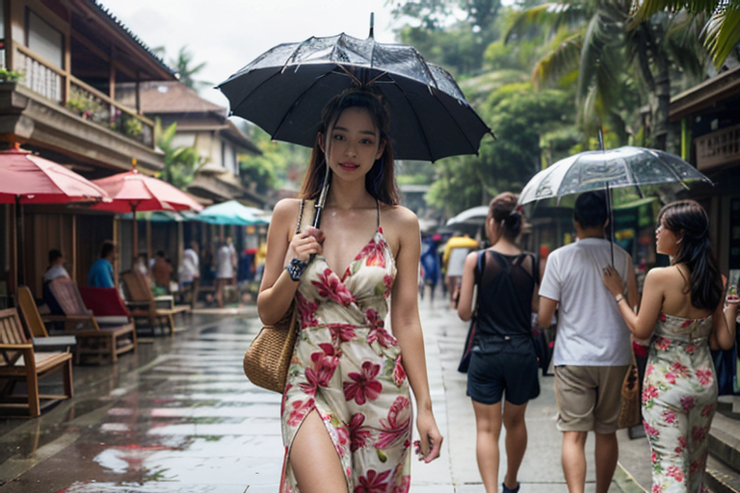 雨季也不用太擔心，下雨通常不會很久。圖源：Tensor Arts AI繪圖