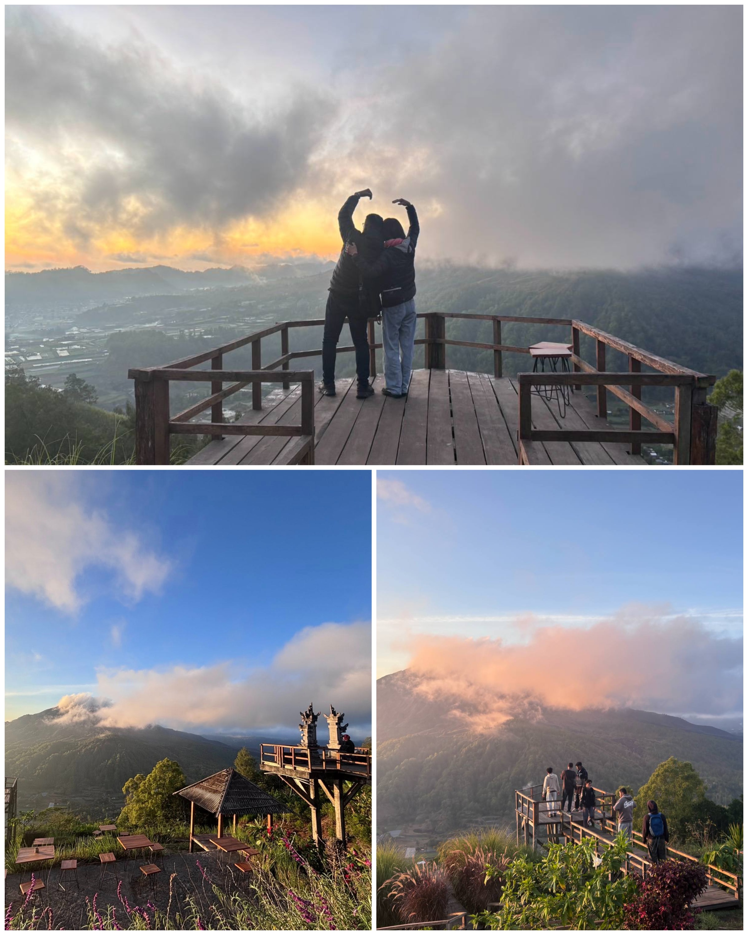 巴杜爾火山旁的觀景台，清晨 5 點一開門就陸續有遊客到訪，因為地點視野極佳，是拍攝日出的熱門場景。對於不想辛苦爬山的人來說，這裡是一個輕鬆欣賞日出的好選擇，汽車貨騎機車就能直接抵達，非常方便。