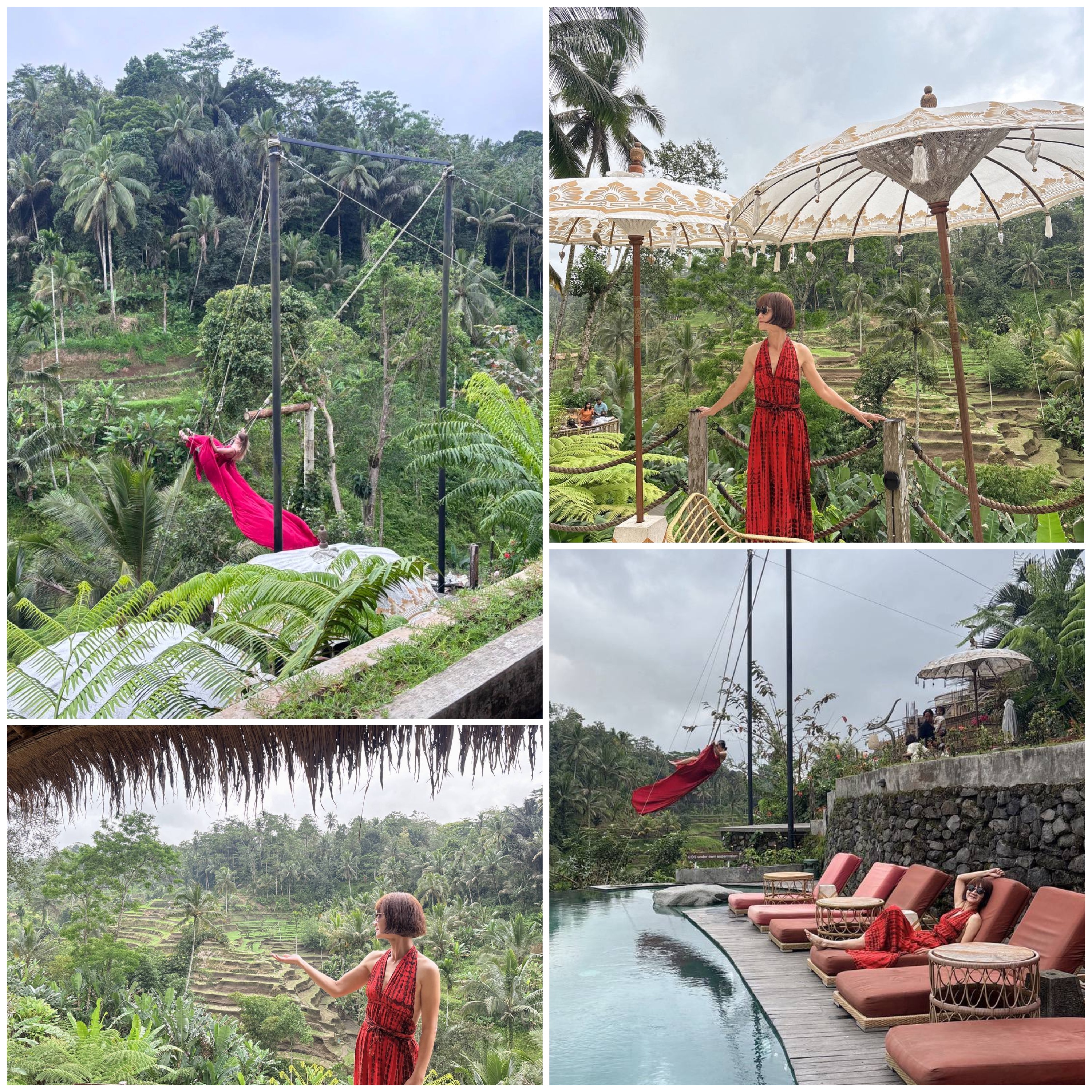 位在德哥拉朗梯田旁的 Tis Cafe，是近年很受網紅推薦的一間餐廳。店內外都設計得相當好拍，無論是眺望梯田的座位，還是充滿度假感的泳池區，都很適合拍照打卡。餐點與飲品價格不算貴，整體氛圍輕鬆愜意，非常適合邊用餐邊欣賞梯田美景。