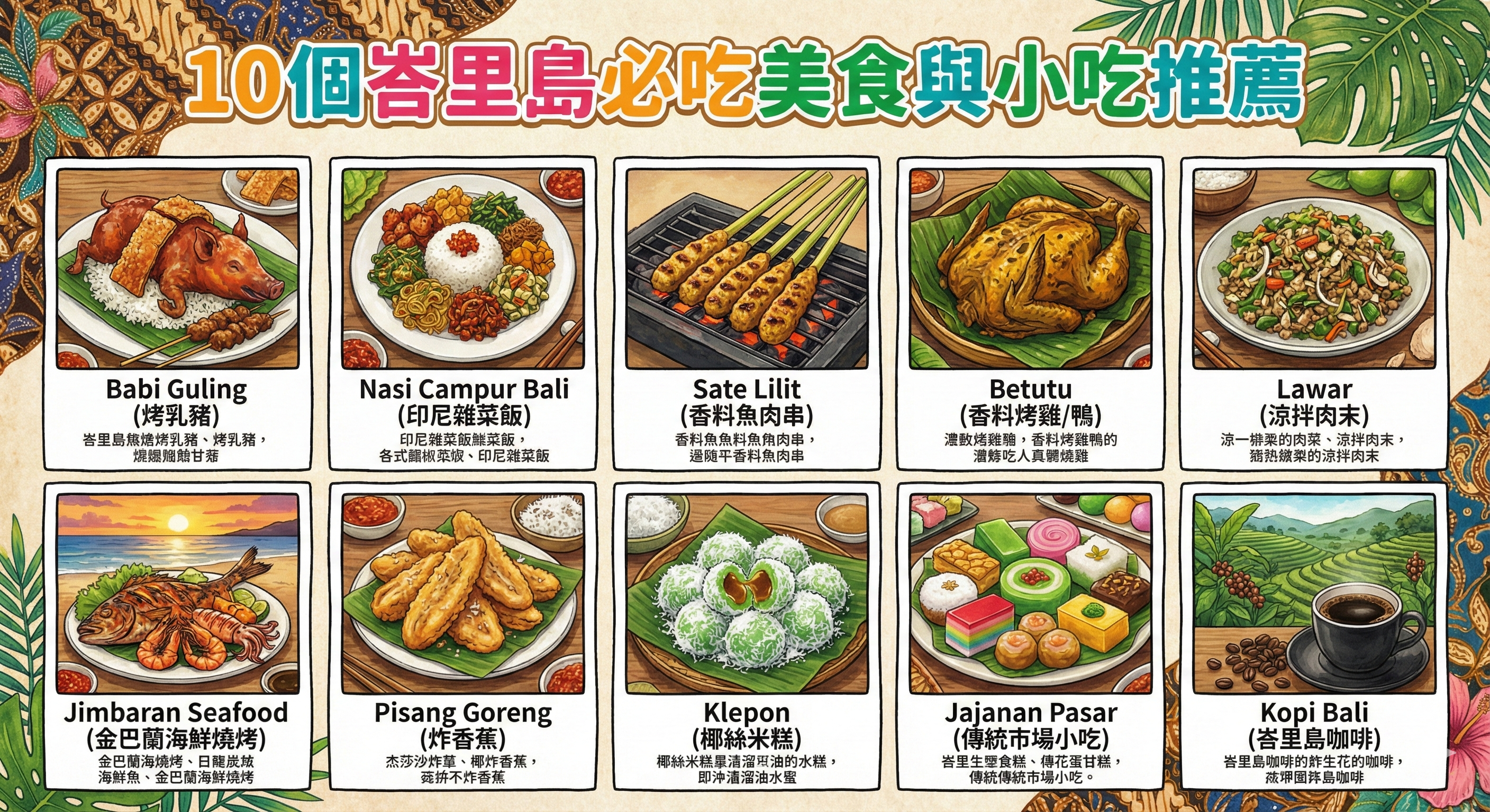 峇里島美食探索之旅：10個必吃經典美食與小吃推薦