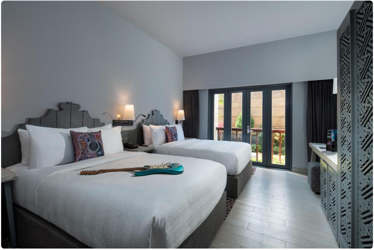 Hard Rock Bali 家庭房，收錄在「峇里島親子樂園：十五家擁有滑水道溜滑梯的親子渡假村」