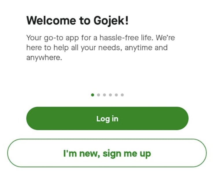 要註冊Gojek帳號，您需要填寫電子郵件和手機號碼。如果您的手機號碼無法被接受，請嘗試使用當地的手機號碼，印尼或新加坡的號碼是推薦選擇。  點擊「註冊」（如果您的號碼已經註冊過，請直接點擊「登入」） 正確填寫所需的資料，然後點擊「繼續」 輸入您通過SMS收到的OTP驗證碼。*請務必保密，不要將OTP驗證碼告訴任何人！ 完成！現在您可以享受Gojek提供的所有服務了。 登入後，別忘了在「我的個人資料」頁面驗證您的電子郵件，這將讓您的帳戶更加安全，同時還能收到Gojek的交易收據和最新消息。